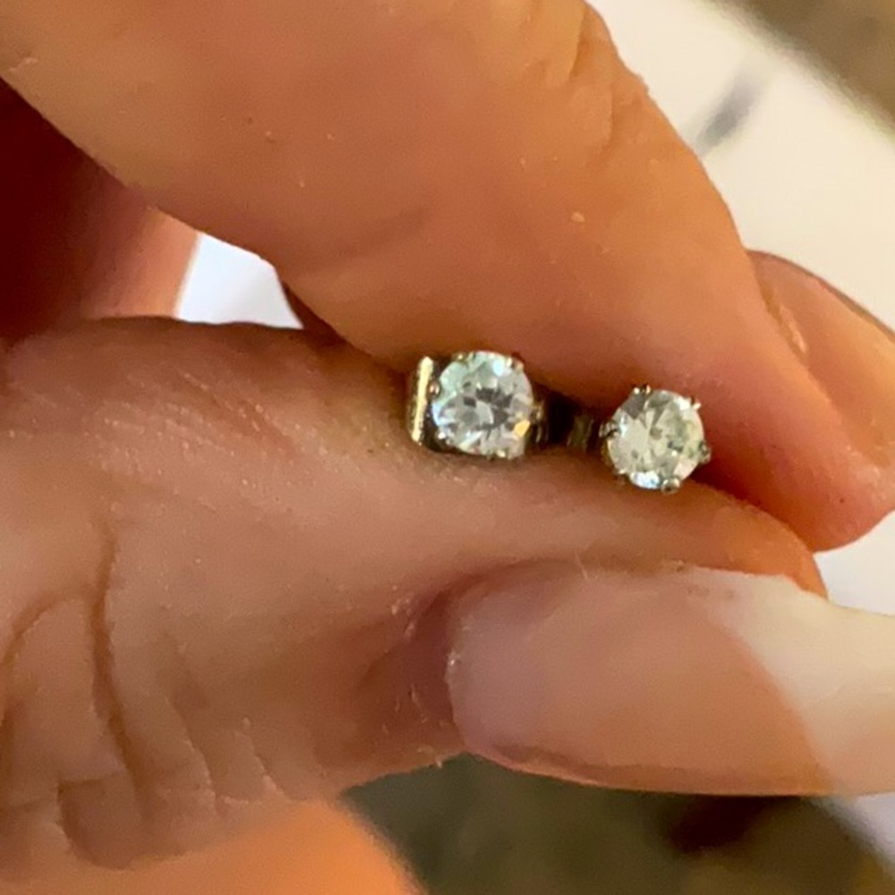 CZ tiny Solitaire Earrings